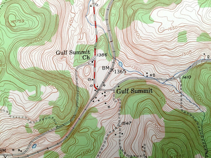 Antique Gulf Summit, New York 1952 US Geological Survey Topographic Map – Broome County, Colesville, Windsor, Damascus, Cascade Valley, NY