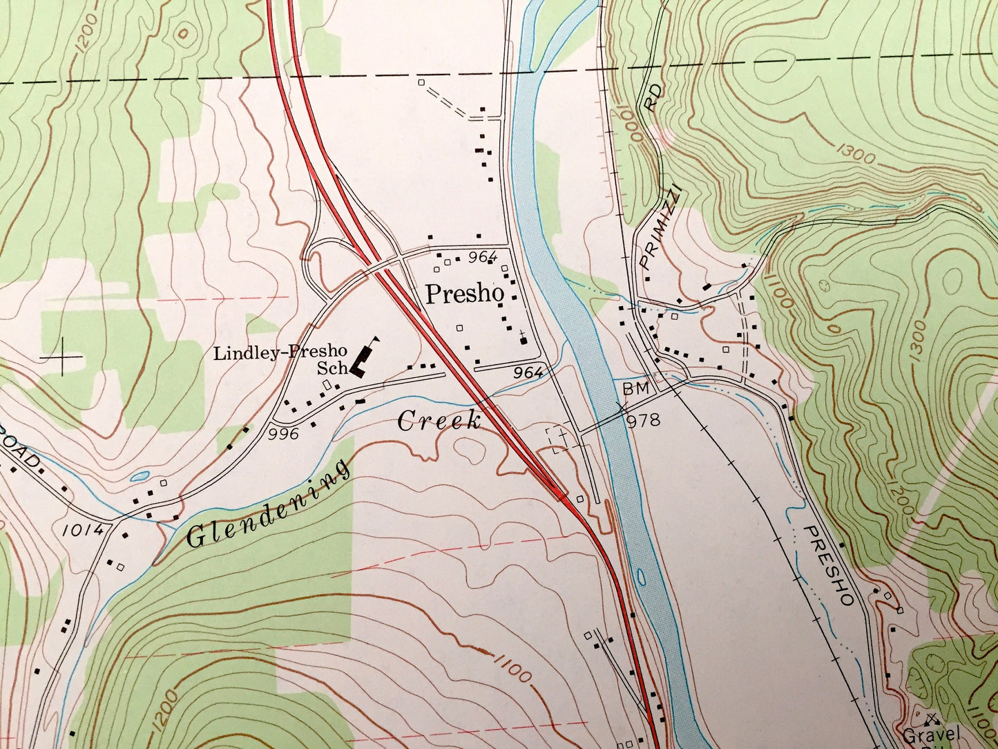 Antique Addison, New York 1969 US Geological Survey Topographic Map – Steuben County, Erwin, Tuscarora, Presho, Lindley, Canisteo River, NY