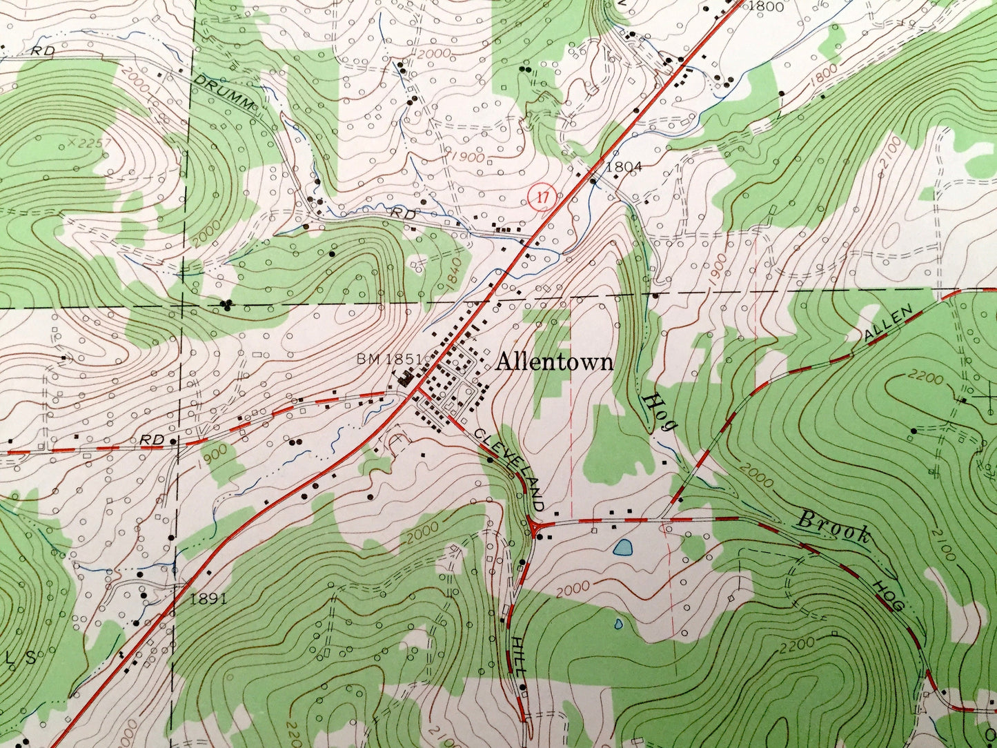Antique Allentown, New York 1965 US Geological Survey Topographic Map – Pennsylvania, Allegany County, Vosburg, Sawyer Bolivar Hoben Alma NY