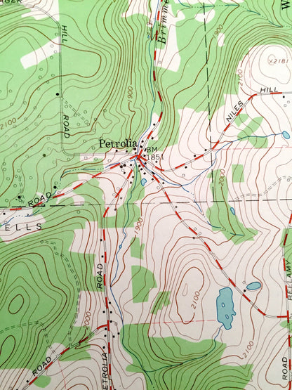 Antique Allentown, New York 1965 US Geological Survey Topographic Map – Pennsylvania, Allegany County, Vosburg, Sawyer Bolivar Hoben Alma NY