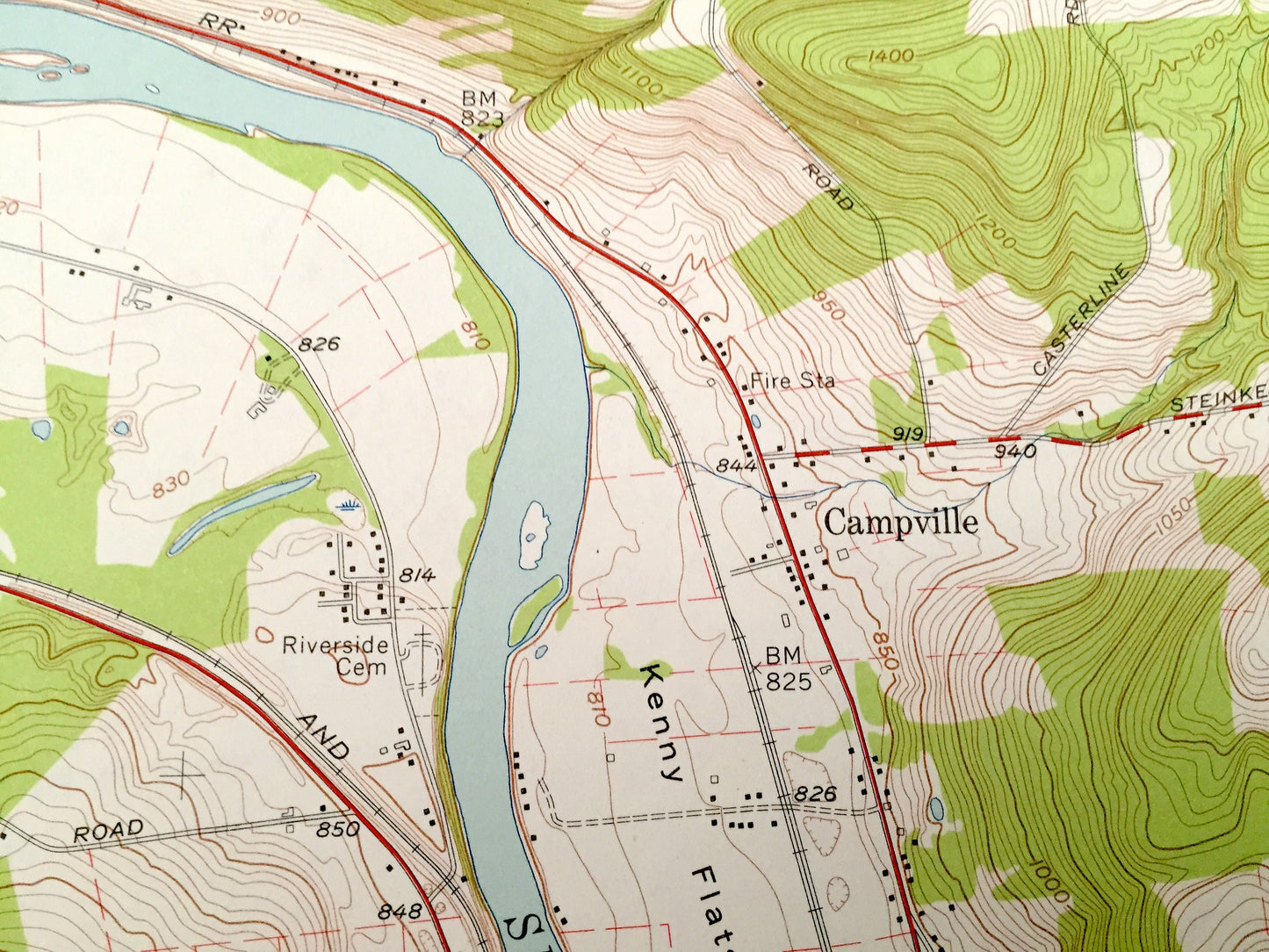 Antique Apalachin, New York 1956 US Geological Survey Topographic Map – Tioga County, Owego, Campville, Susquehanna River Hiawatha Island NY
