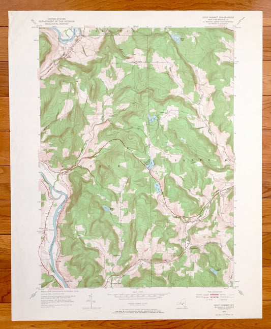 Antique Gulf Summit, New York 1952 US Geological Survey Topographic Map – Broome County, Colesville, Windsor, Damascus, Cascade Valley, NY