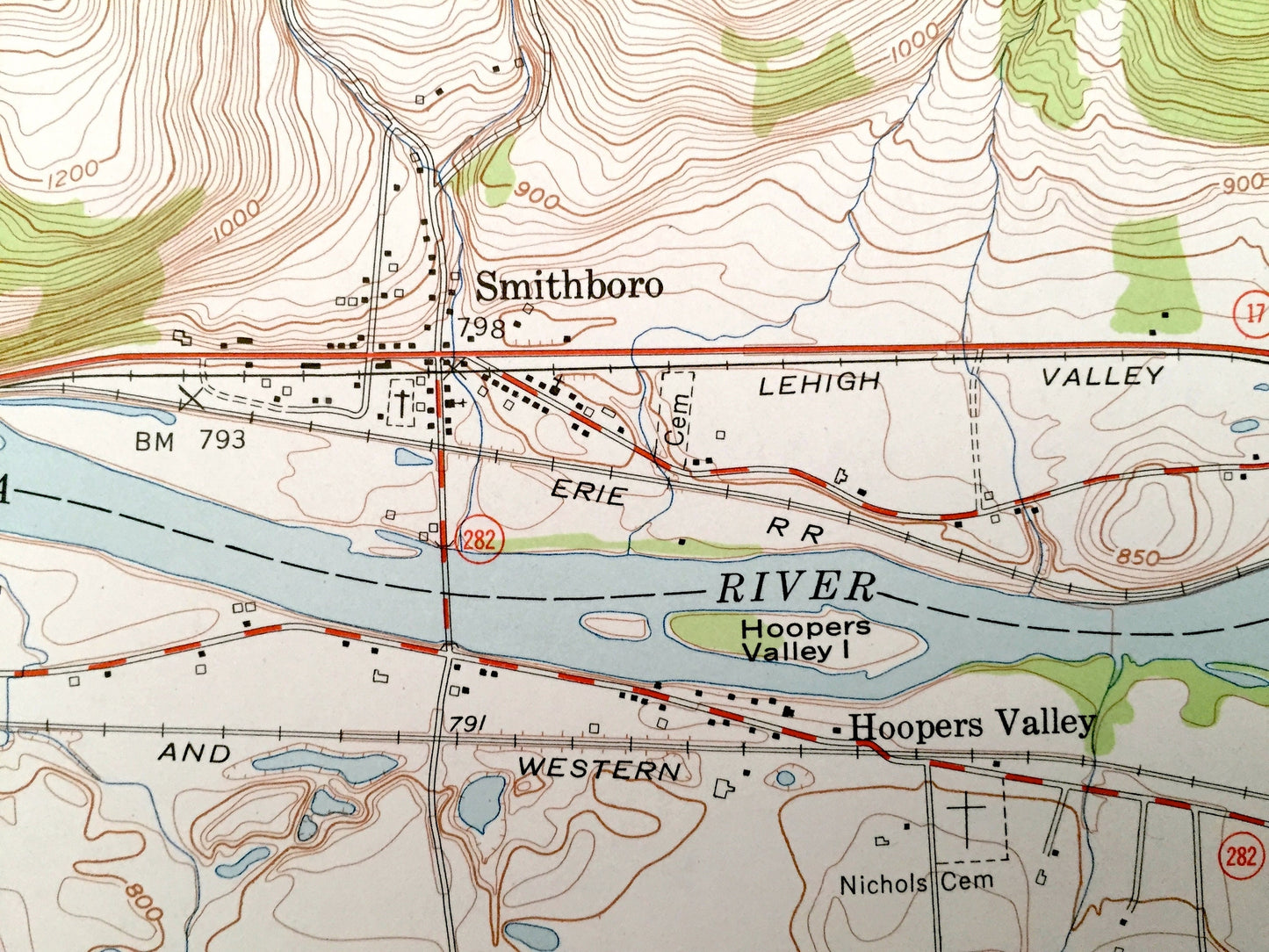 Antique Barton, New York 1953 US Geological Survey Topographic Map – Tioga County, Glencairn, Ellis Town, Litchfield, Hoopers Valley, NY