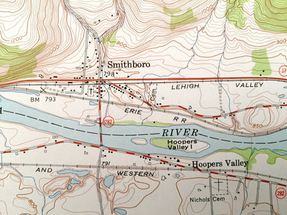 Antique Barton, New York 1953 US Geological Survey Topographic Map – Tioga County, Glencairn, Ellis Town, Litchfield, Hoopers Valley, NY