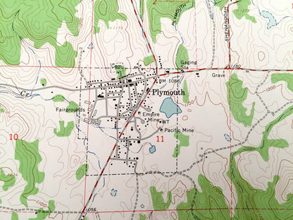 Antique Amador City, California 1962 US Geological Survey Topographic Map – County, Sutter Creek, Hill, Plymouth, Drytown, Whitney Museum CA