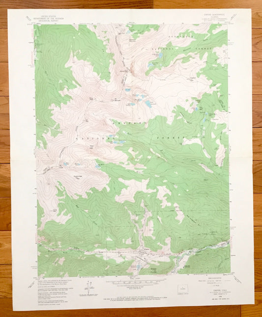 Antique Empire, Colorado 1958 US Geological Survey Topographic Map–Clear Creek County, Lawson, Ninetyfour, Arapaho National Forest, Mt Flora