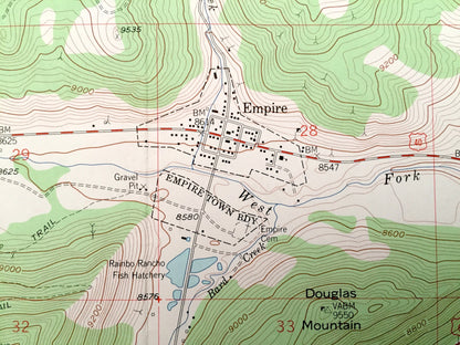 Antique Empire, Colorado 1958 US Geological Survey Topographic Map–Clear Creek County, Lawson, Ninetyfour, Arapaho National Forest, Mt Flora