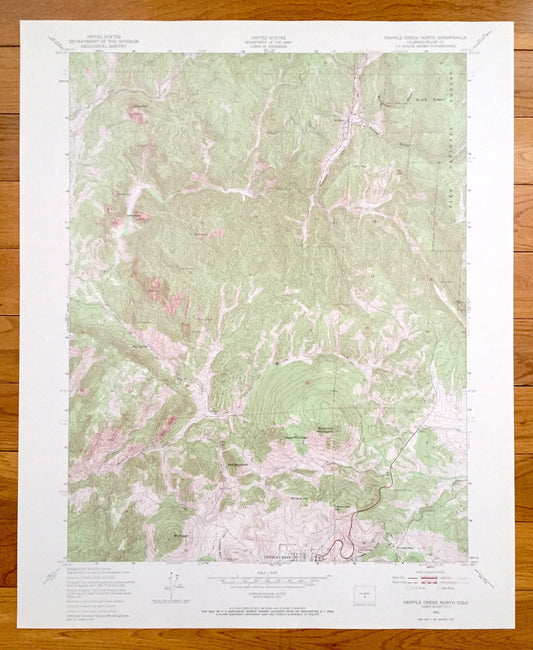 Antique Cripple Creek North, Colorado 1951 US Geological Survey Topographic Map – Black Mountain, Pike National Forest, Teller County
