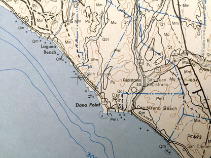 Antique Santa Ana, California 1955 US Geological Survey Topographic Map – Los Angeles, Temecula, Oceanside, Palm Springs, Ramona, Coachella