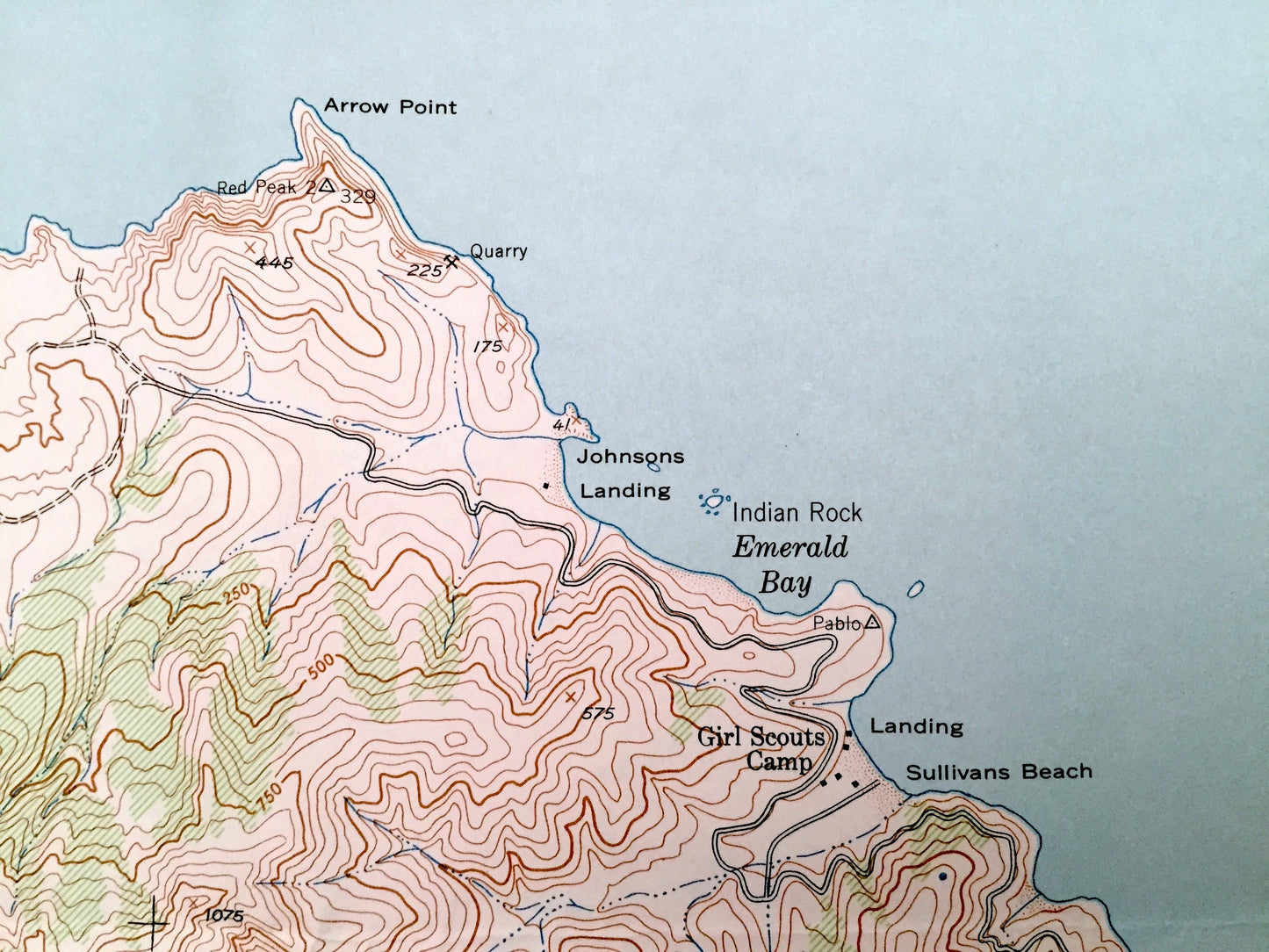 Antique Santa Catalina West, California 1943 US Geological Survey Topographic Map – Los Angeles County, Lobster Bay, Cherry Valley, CA