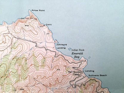 Antique Santa Catalina West, California 1943 US Geological Survey Topographic Map – Los Angeles County, Lobster Bay, Cherry Valley, CA