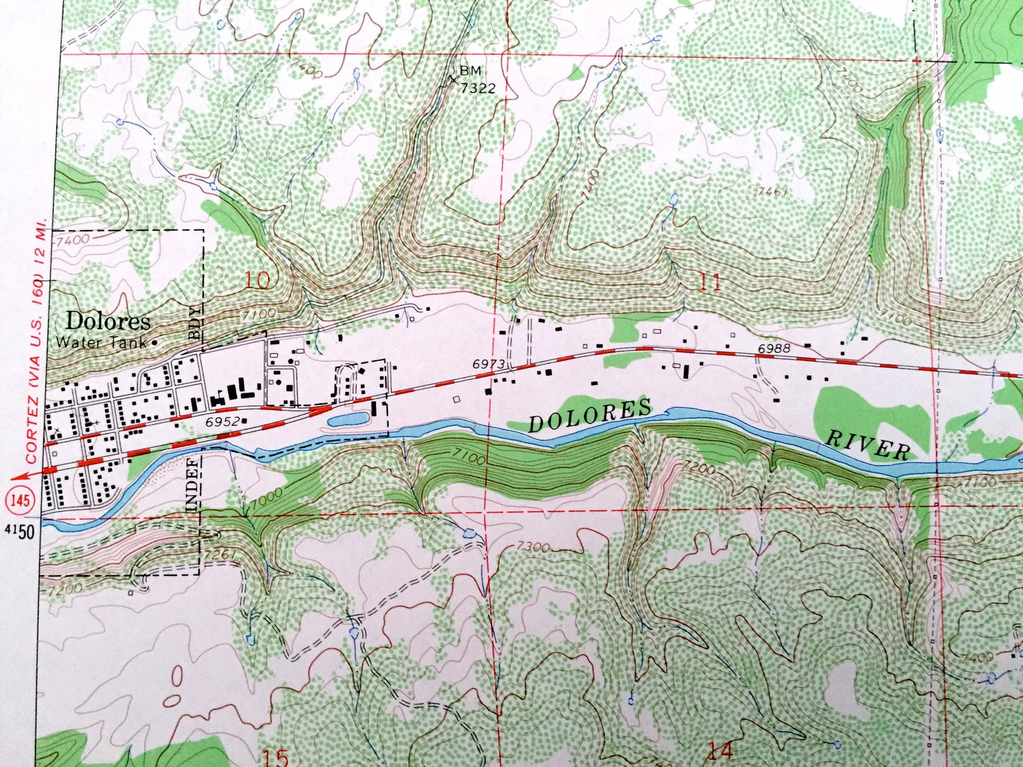 Antique Dolores East, Colorado 1965 US Geological Survey Topographic Map – Haycamp Mesa, San Juan National Forest, Lost, Cash Canyon, CO