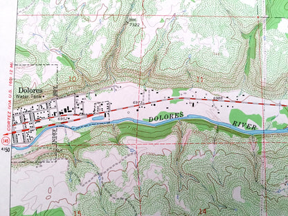 Antique Dolores East, Colorado 1965 US Geological Survey Topographic Map – Haycamp Mesa, San Juan National Forest, Lost, Cash Canyon, CO