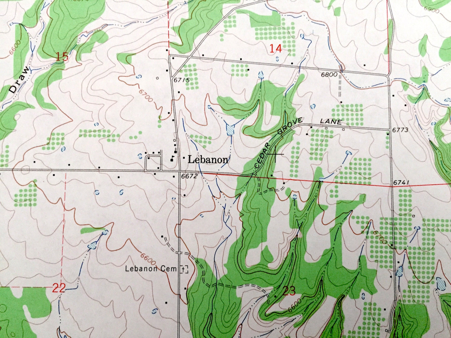 Antique Dolores West, Colorado 1965 US Geological Survey Topographic Map – Lebanon, Montezuma County, Hartman Draw, May Canyon, Ritter, CO