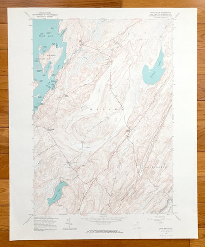 Antique Pope Mills, New York 1961 US Geological Survey Topographic Map – St Lawrence County, Morristown, Macomb, Pierces Corners, Black Lake
