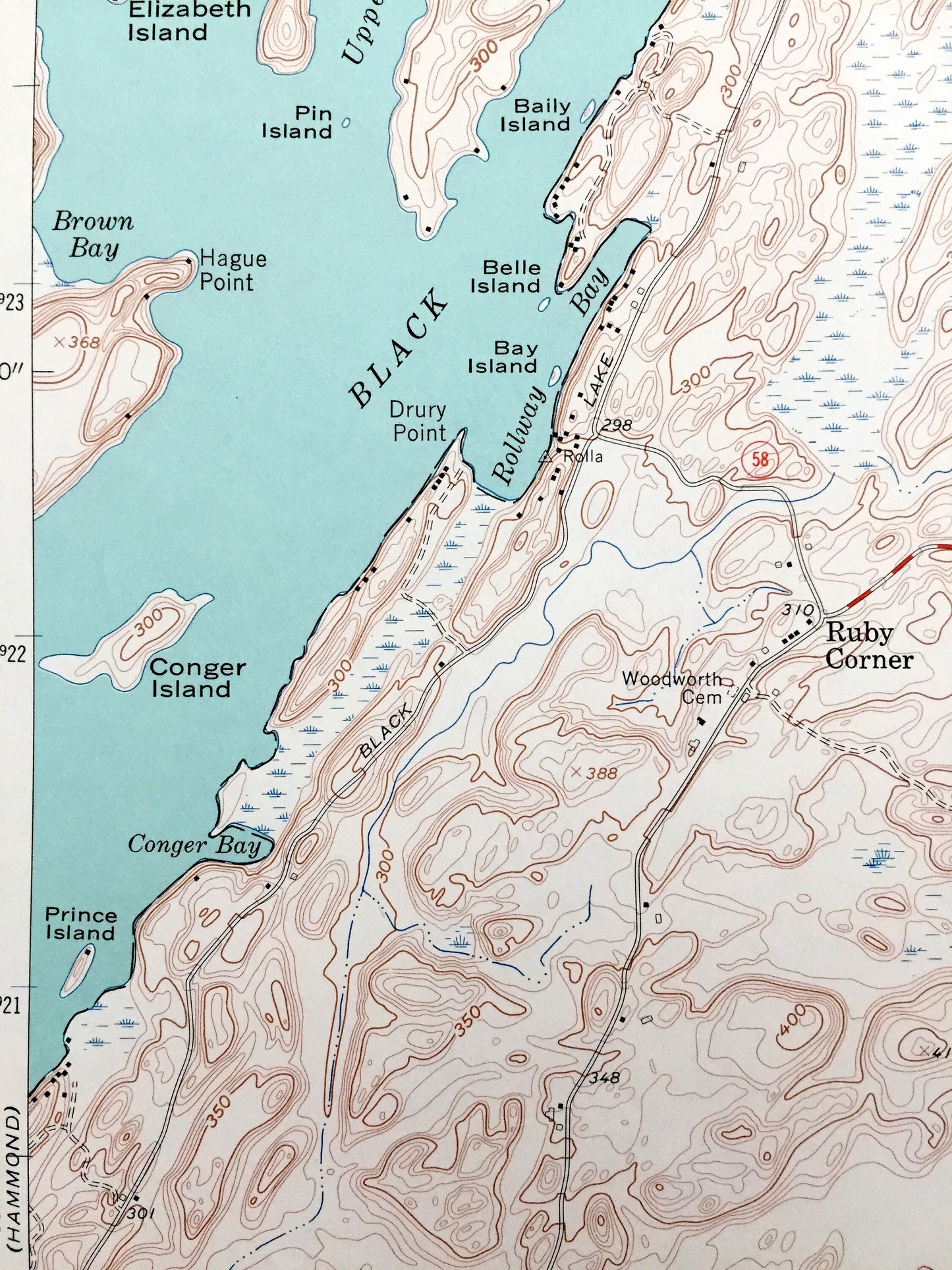 Antique Pope Mills, New York 1961 US Geological Survey Topographic Map – St Lawrence County, Morristown, Macomb, Pierces Corners, Black Lake