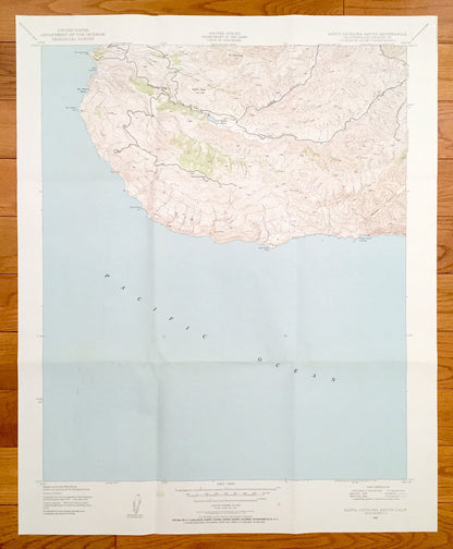 Antique Santa Catalina South, California 1943 US Geological Survey Topographic Map – Los Angeles County, Eagles Nest, Silver Canyon Landing