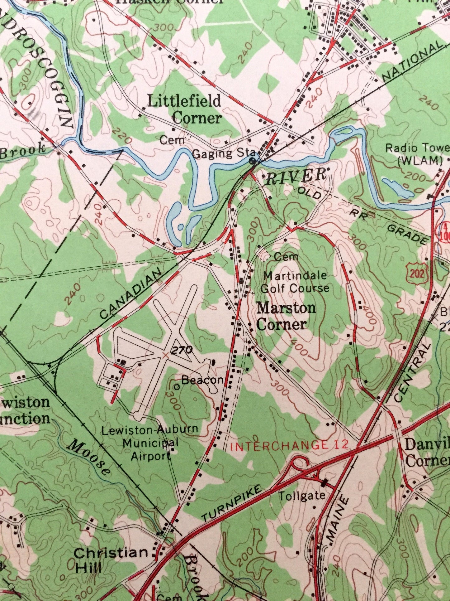 Antique Poland, Maine 1956 US Geological Survey Topographic Map – Mechanic Falls, Oxford County, Spring, Thompson Lake,, Androscoggin, ME