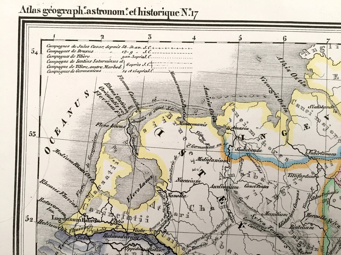 Antique 1835 Ancient Germany Map from JG Heck's Atlas Géographique, Astronomique et Historique – Hamburg, Bremen, Hanover, Frisian, Denmark