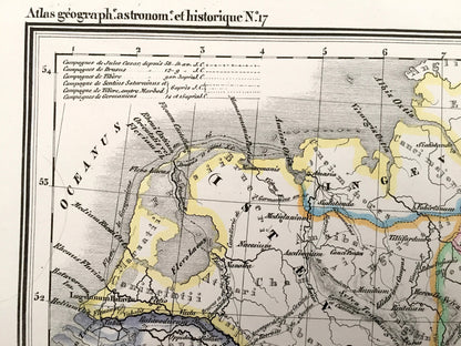 Antique 1835 Ancient Germany Map from JG Heck's Atlas Géographique, Astronomique et Historique – Hamburg, Bremen, Hanover, Frisian, Denmark