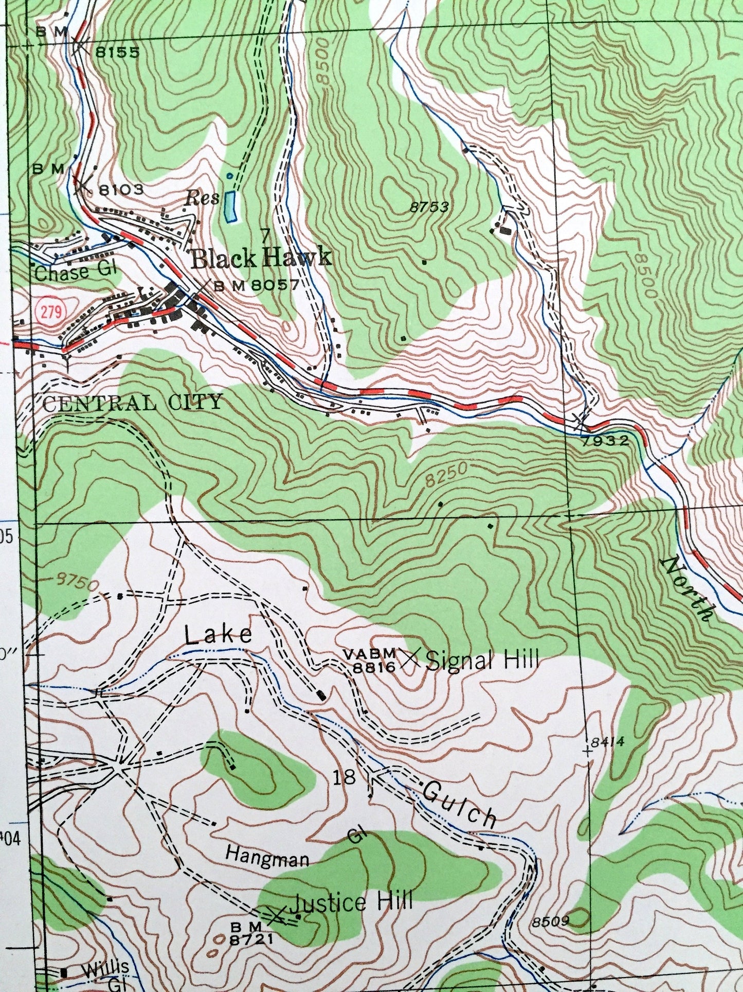 Antique Black Hawk, Colorado 1942 US Geological Survey Topographic Map – Gilpin County, Smith Hill, Cottonwood, Arapaho Forest, Ralston, CO