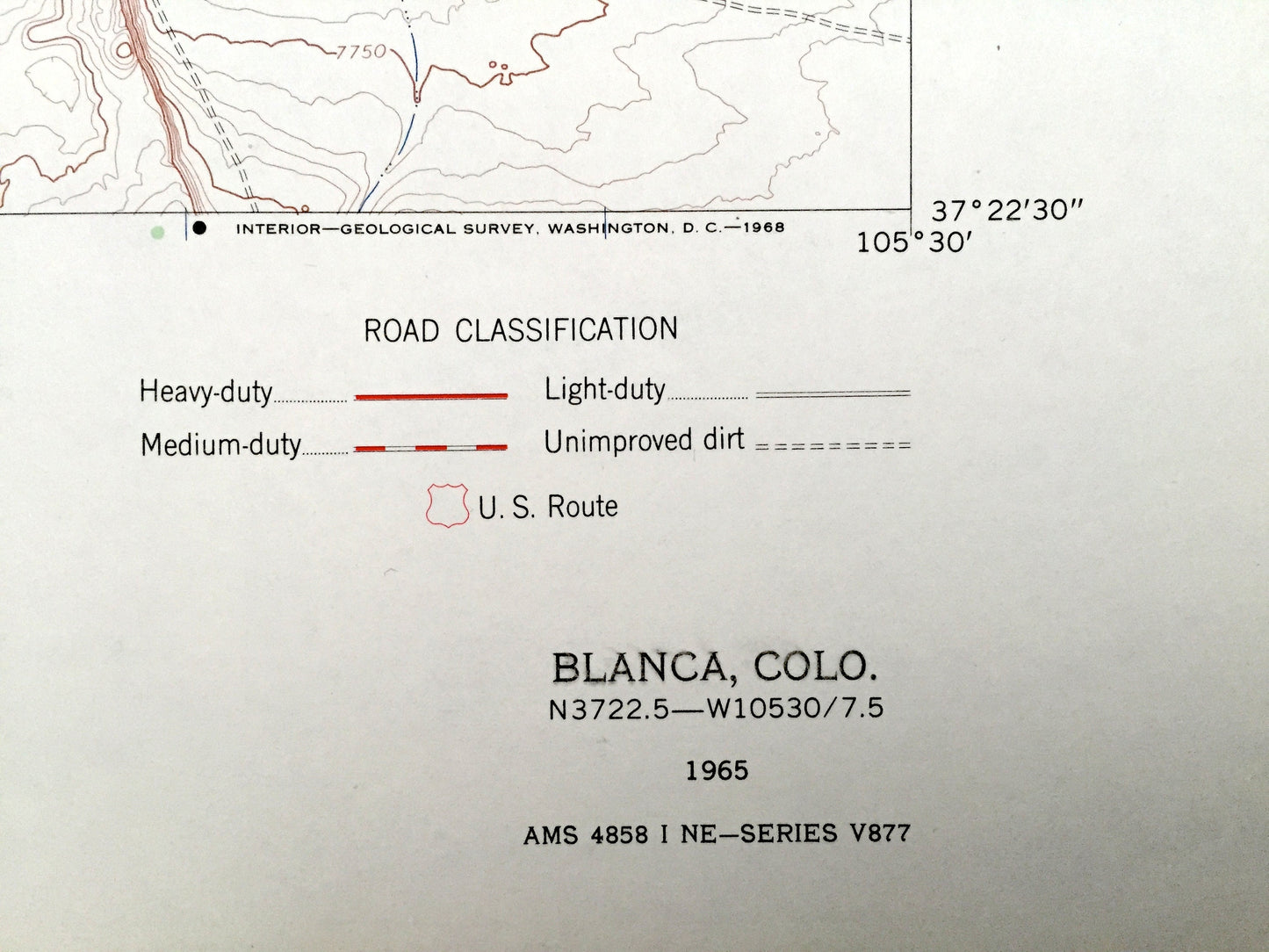 Antique Blanca, Colorado 1965 US Geological Survey Topographic Map – Sangre De Cristo, McClintock, Alamosa, Costilla County, Basaltic Hills