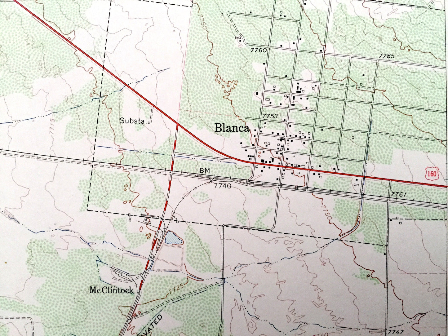 Antique Blanca, Colorado 1965 US Geological Survey Topographic Map – Sangre De Cristo, McClintock, Alamosa, Costilla County, Basaltic Hills