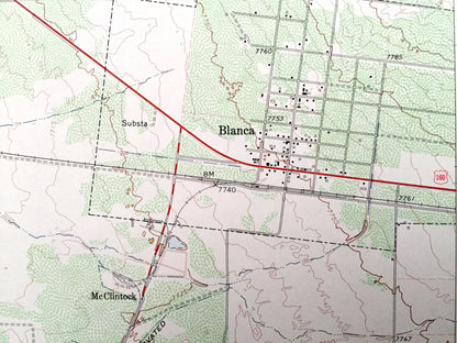 Antique Blanca, Colorado 1965 US Geological Survey Topographic Map – Sangre De Cristo, McClintock, Alamosa, Costilla County, Basaltic Hills