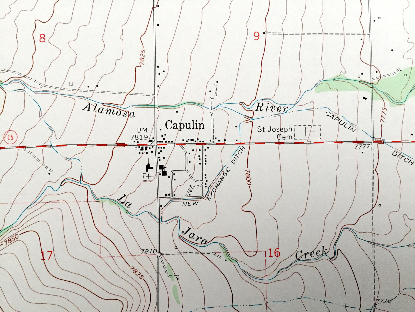 Antique Capulin, Colorado 1968 US Geological Survey Topographic Map – Alamosa County, Conejos County, Morgan, Alamosa River, La Jara Creek