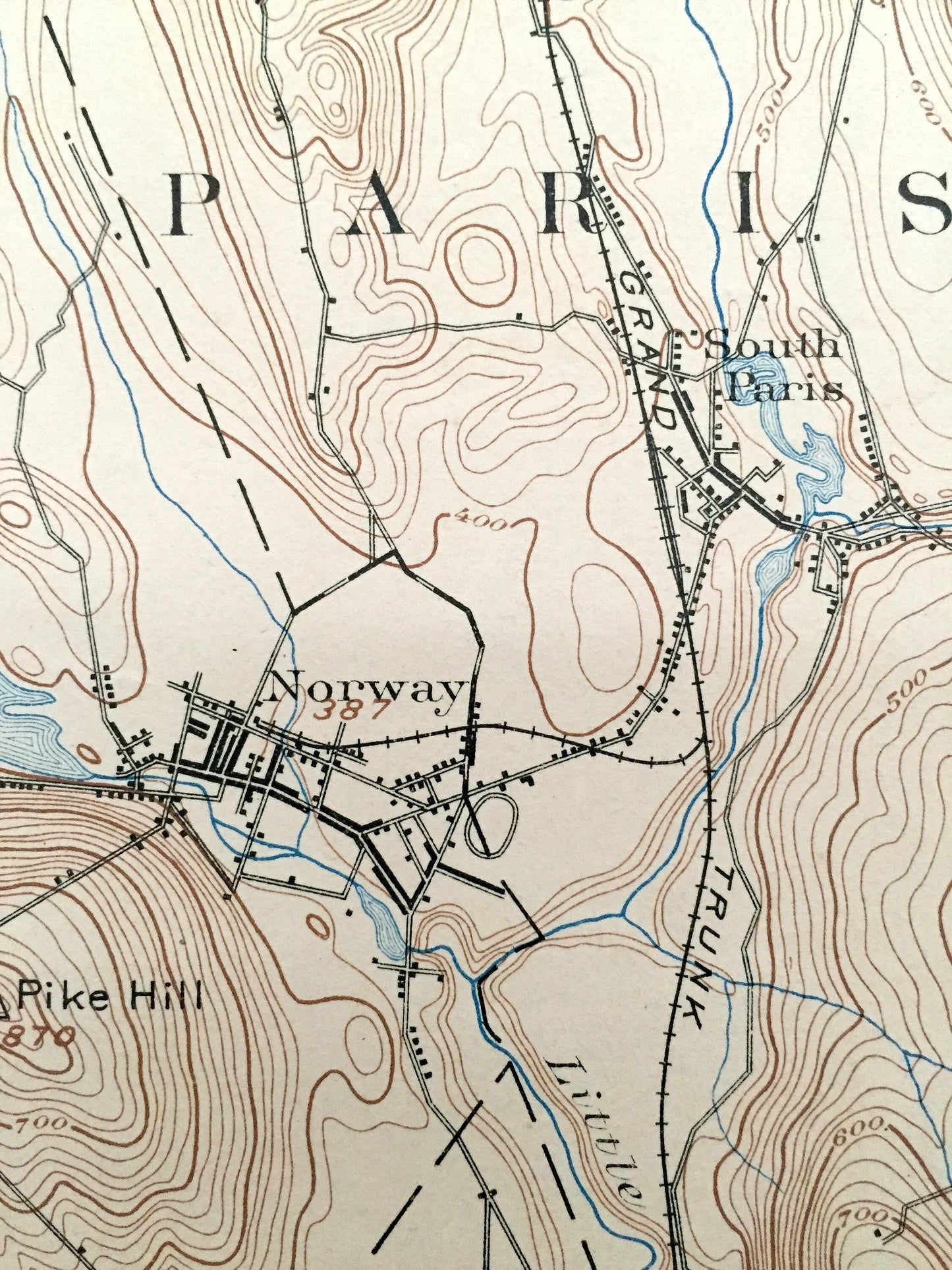 Antique Norway, Maine 1896 US Geological Survey Topographic Map – Long Lake, Waterford, Harrison, Paris, Bridgton, Otisfield, Oxford, ME