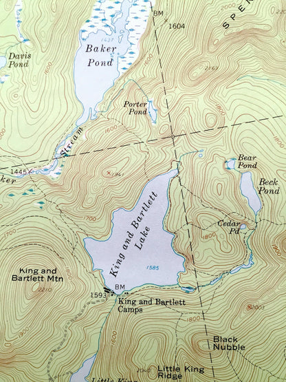 Antique Spencer Lake, Maine 1958 US Geological Survey Topographic Map – Somerset, Franklin County, Bobbstown, Appleton, Flagstaff, ME