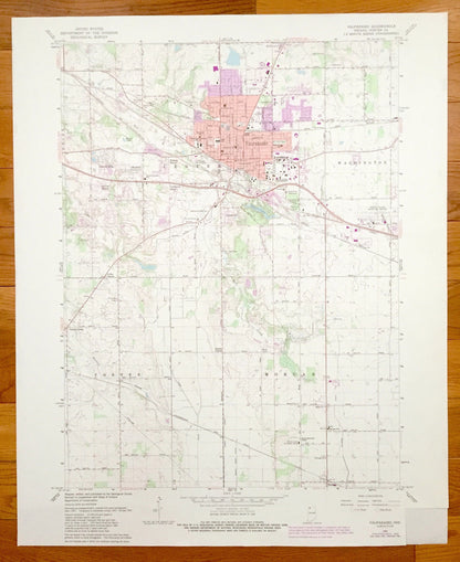 Antique Valparaiso, Indiana 1962 US Geological Survey Topographic Map – Center, Washington, Porter, Morgan, Porter County, Westhill, IN
