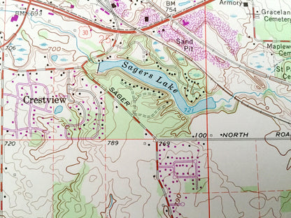Antique Valparaiso, Indiana 1962 US Geological Survey Topographic Map – Center, Washington, Porter, Morgan, Porter County, Westhill, IN