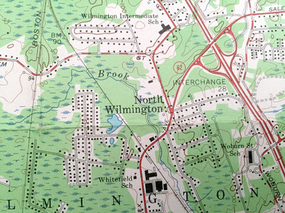 Antique Wilmington, Massachusetts 1965 US Geological Survey Topographic Map – Middlesex Co, Andover, Pinehurst, Burlington, Woburn, Bedford
