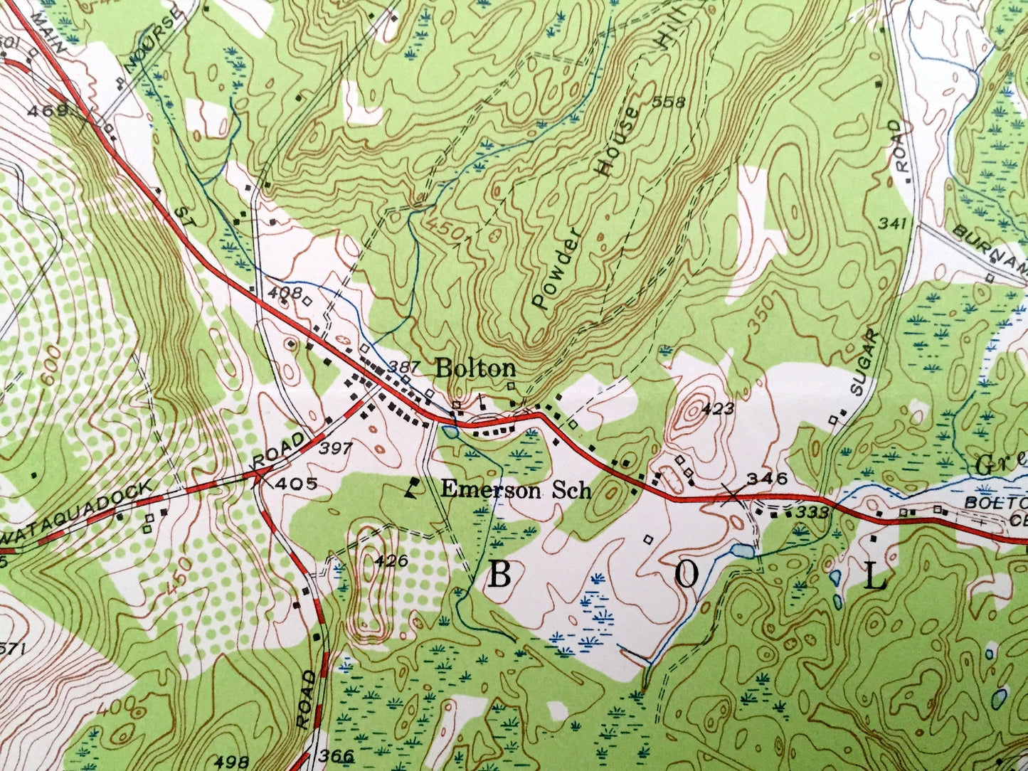 Antique Hudson, Massachusetts 1950 US Geological Survey Topographic Map – Boxborough, Harvard, Bolton, Stow, Marlborough, Fryville Berlin MA