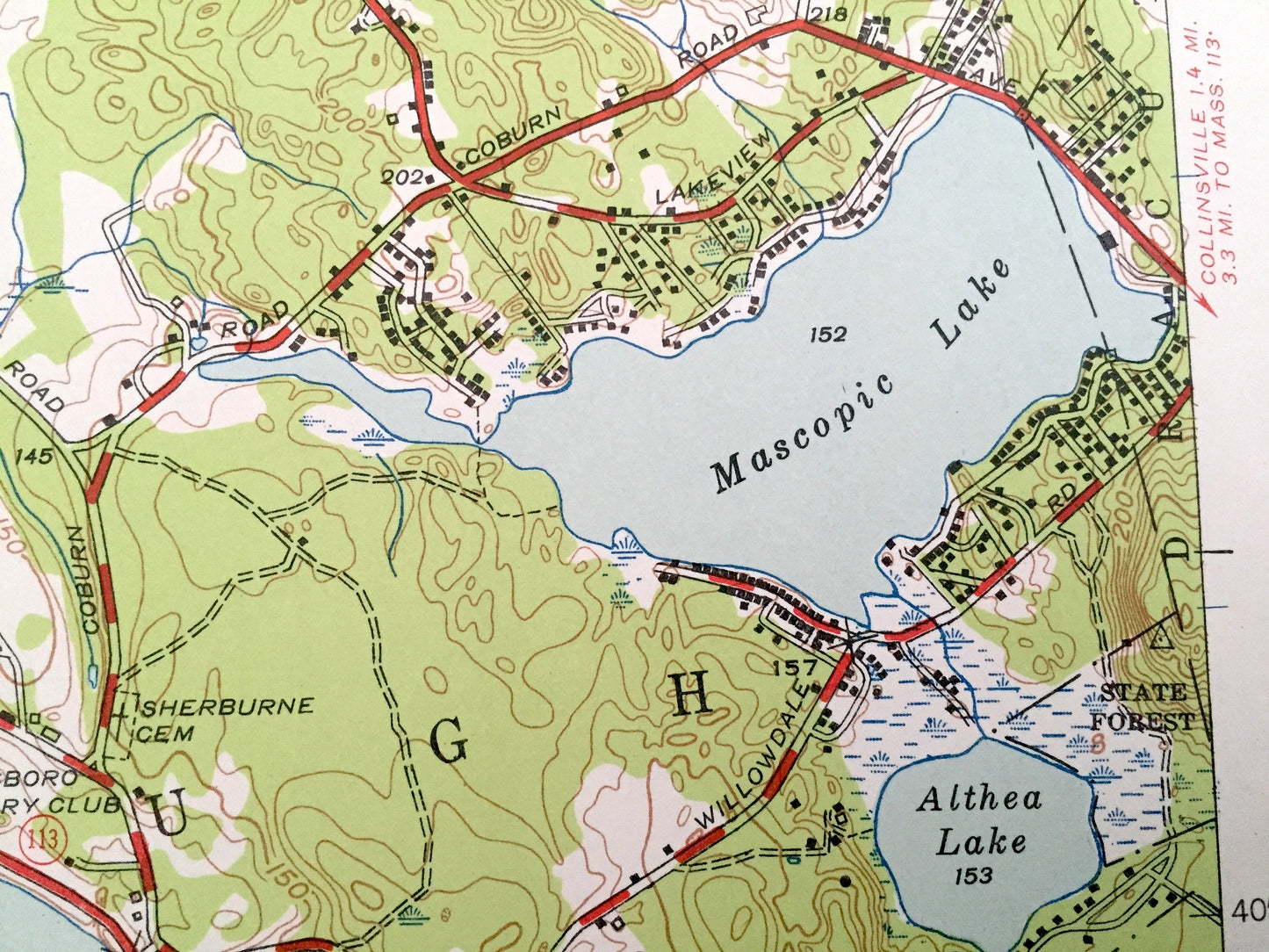 Antique Tyngsboro, Massachusetts 1950 US Geological Survey Topographic Map – Middlesex County, Nashua, Hudson, Chelmsford, Dunstable, Pelham
