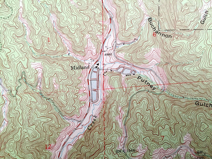 Antique Cripple Creek North, Colorado 1951 US Geological Survey Topographic Map – Black Mountain, Pike National Forest, Teller County