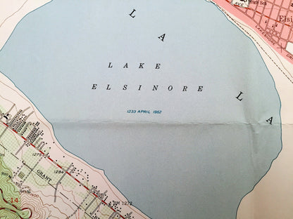 Antique Elsinore, California 1953 US Geological Survey Topographic Map – Riverside County, Terra Cotta, Sedco Hills, Lakeland Village, CA