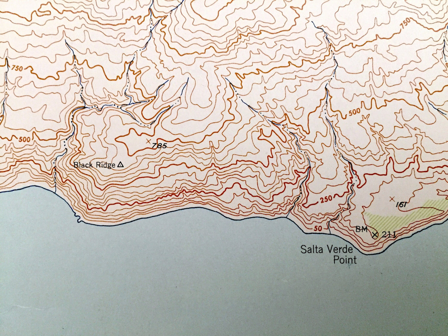 Antique Santa Catalina South, California 1943 US Geological Survey Topographic Map – Los Angeles County, Eagles Nest, Silver Canyon Landing