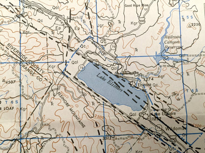 Antique Santa Ana, California 1955 US Geological Survey Topographic Map – Los Angeles, Temecula, Oceanside, Palm Springs, Ramona, Coachella