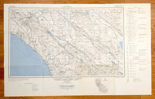 Antique Santa Ana, California 1955 US Geological Survey Topographic Map – Los Angeles, Temecula, Oceanside, Palm Springs, Ramona, Coachella