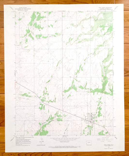 Antique Dove Creek, Colorado 1964 US Geological Survey Topographic Map – Dolores Creek, West Branch Canyon, Monument Creek, Chico Creek