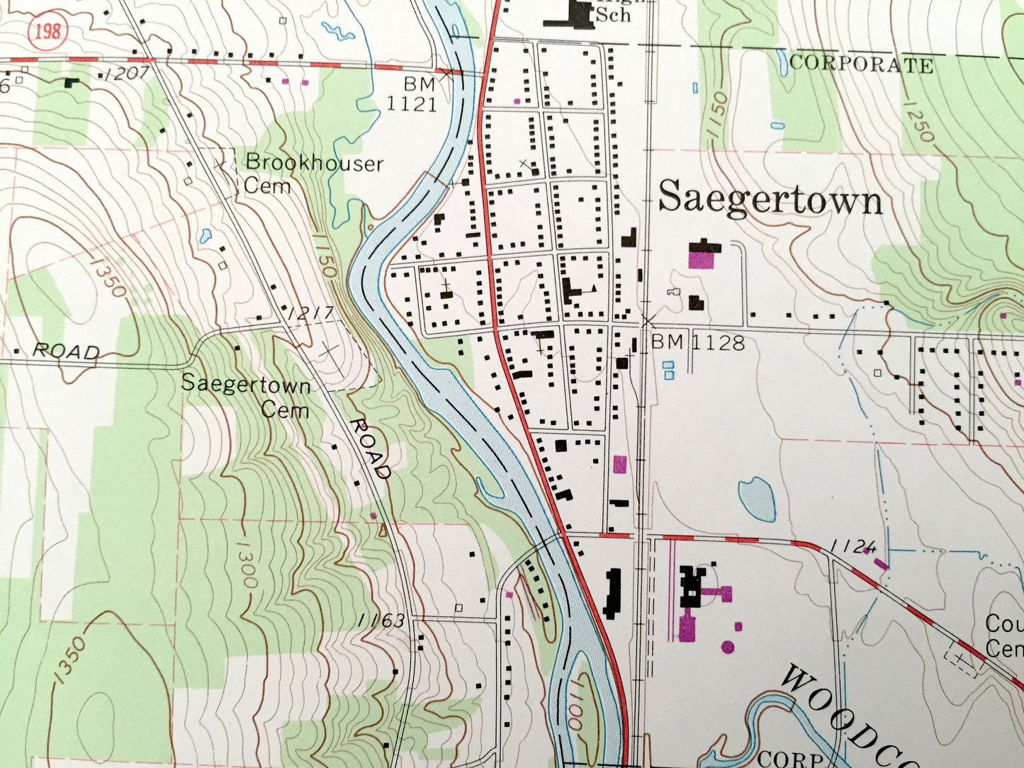 Antique Meadville, Pennsylvania 1968 US Geological Survey Topographic Map – Crawford County, Fredericksburg, Kerrtown Saegertown Hayfield PA