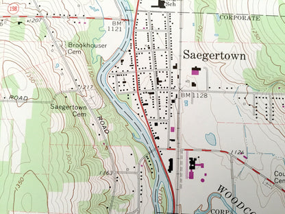 Antique Meadville, Pennsylvania 1968 US Geological Survey Topographic Map – Crawford County, Fredericksburg, Kerrtown Saegertown Hayfield PA