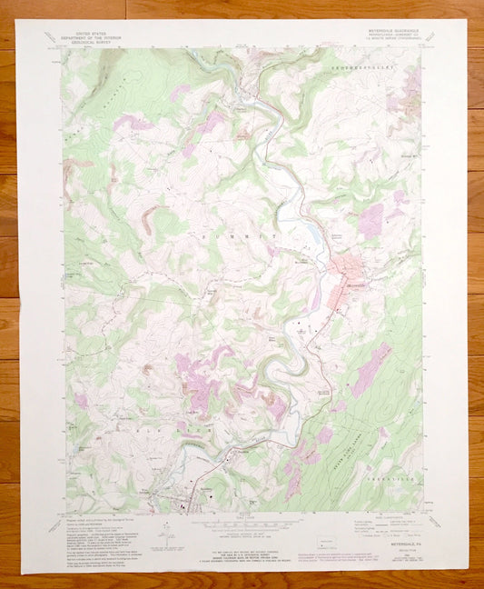 Antique Meyersdale, Pennsylvania 1968 US Geological Survey Topographic Map – Somerset County, Salisbury, Garrett, Saint Paul, Berkleys Mill