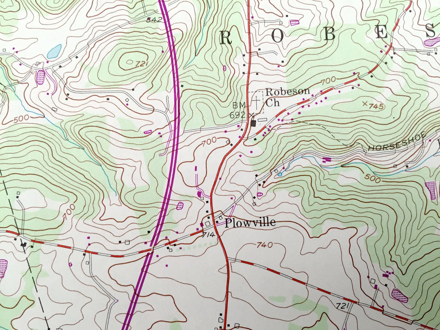 Antique Morgantown, Pennsylvania 1956 US Geological Survey Topographic Map – Knauers, Alleghenyville, Beckersville, Churchtown, Berks Co