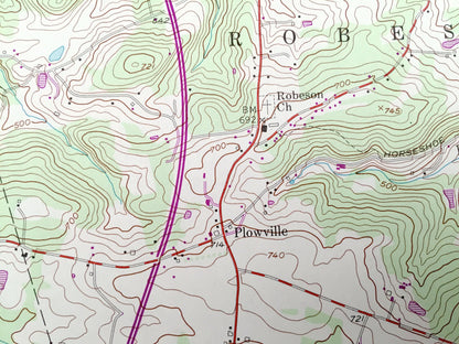 Antique Morgantown, Pennsylvania 1956 US Geological Survey Topographic Map – Knauers, Alleghenyville, Beckersville, Churchtown, Berks Co
