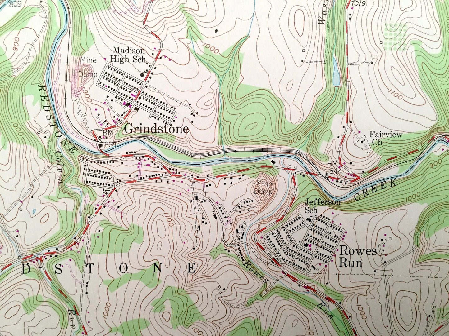 Antique Fayette City, Pennsylvania 1954 US Geological Survey Topographic Map – Washington County, Perry, Jefferson, Redstone, Franklin, PA
