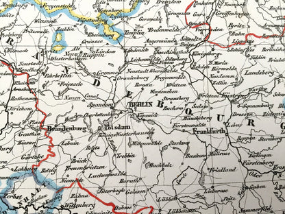 Antique 1835 Ancient Germany Map from JG Heck's Atlas Géographique, Astronomique et Historique – Austria, Italy, Berlin, Cologne, Stuttgart