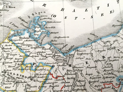 Antique 1835 Ancient Germany Map from JG Heck's Atlas Géographique, Astronomique et Historique – Austria, Italy, Berlin, Cologne, Stuttgart